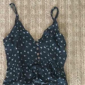 Floral Black Tank Top